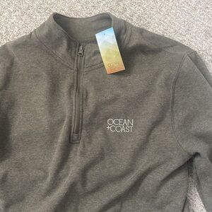 Ocean and Coast Ocean + Coast Dark Green Quarter Zip Up Sweater Casual Knit